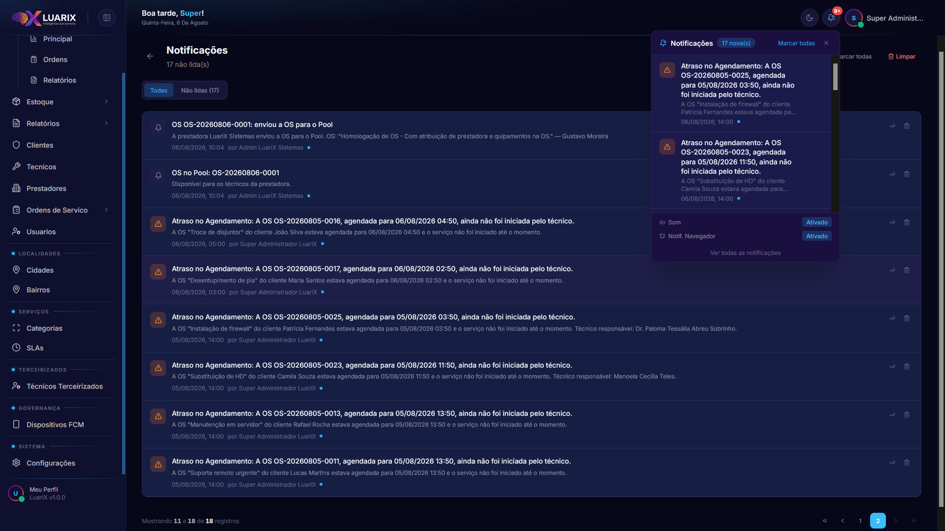 Central de Notificações